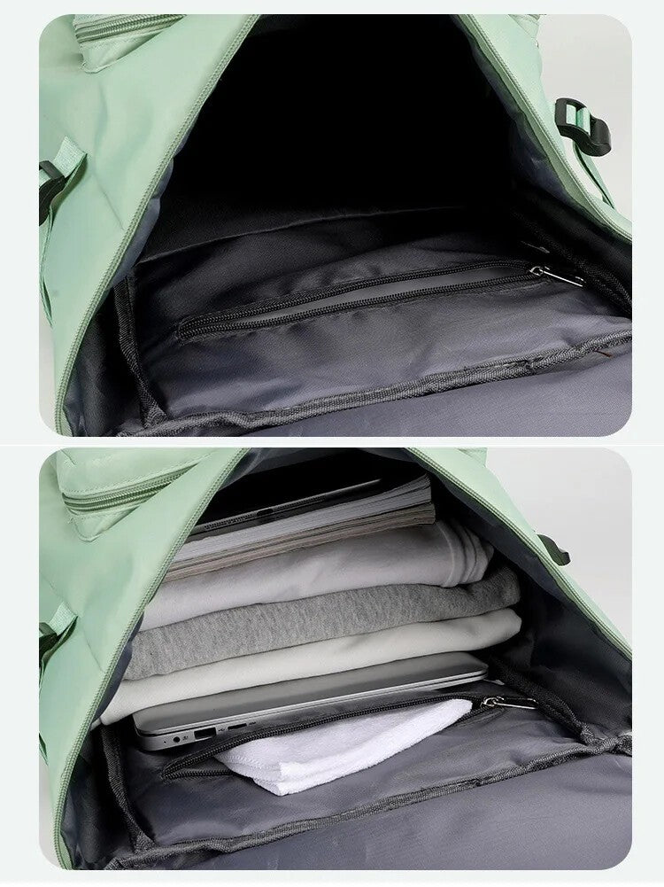 Mochila de Viagem Grande, Moderna e Simples com Compartimento Independente para Sapatos, Bolsa Casual Multibolsos para Viagens Curtas