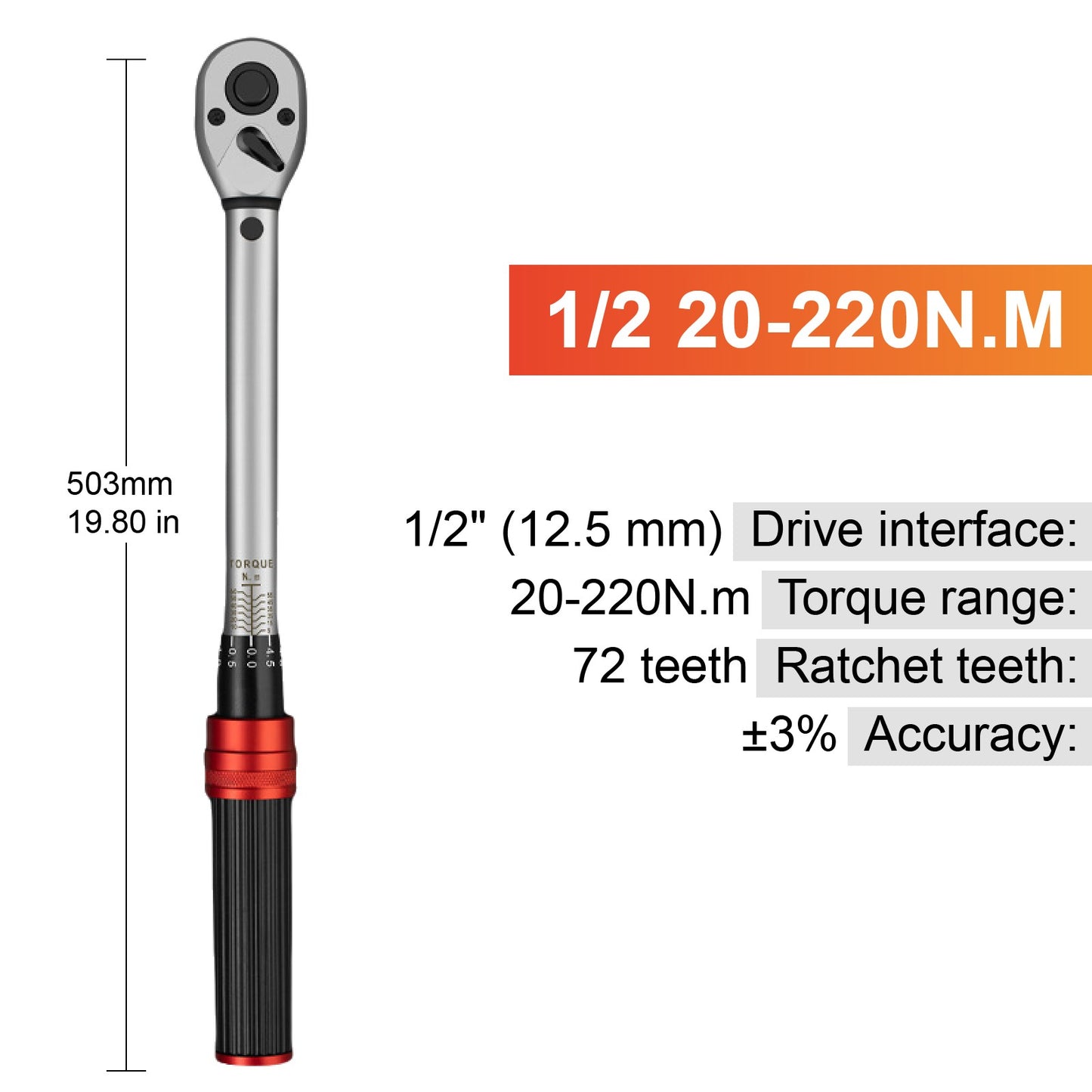 Conjunto de Chaves de Torque Ajustáveis 1/4" 3/8" 1/2" Chave de Torque Catraca Tipo Click Aço CRV Ferramenta de Reparo Industrial para Bicicletas