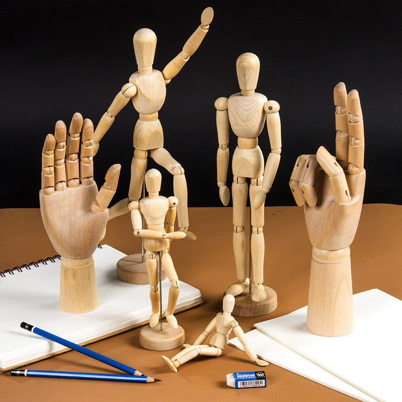 Wooden Hand Body Draw Action Toys Drawing Sketch Mannequin Model Movable Limbs Figures Home Decor Artist Models Jointed Doll