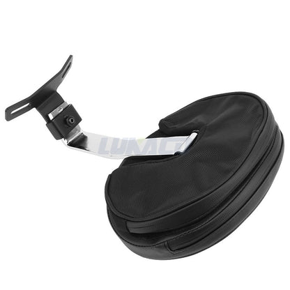 Motorcycle Adjustable Driver Rider Backrest Plug In Sissy Bar Seat Cushion Moto Pad For Harley Fatboy Heritage Softail 2007-2017