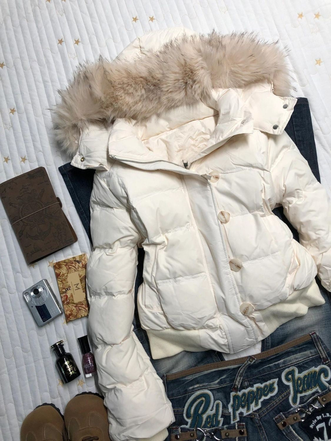 Retro Harajuku Fur Collar Warm Solid Color Women Hoodie Lining Cotton Coat Winter Loose Casual Slim Thick Jackets Winter Clothes