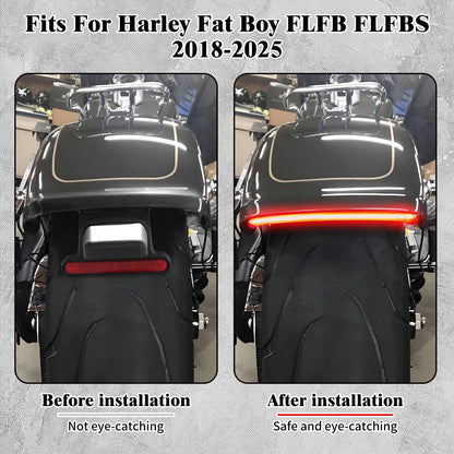 Lâmpadas Traseiras de Moto LED Lanterna Traseira de Para-lama Luz de Freio Indicador de Seta Para Harley Softail Fatboy FLFB FLFBS 18-25 Modelo EUA