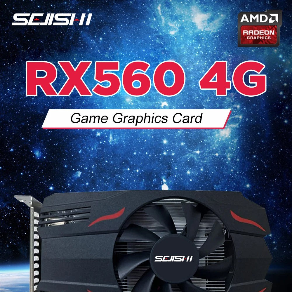 896 Stream Cores, 14nm FinFET Technology SEJISHI AMD RX560 4GB GDDR5 Graphics Card
