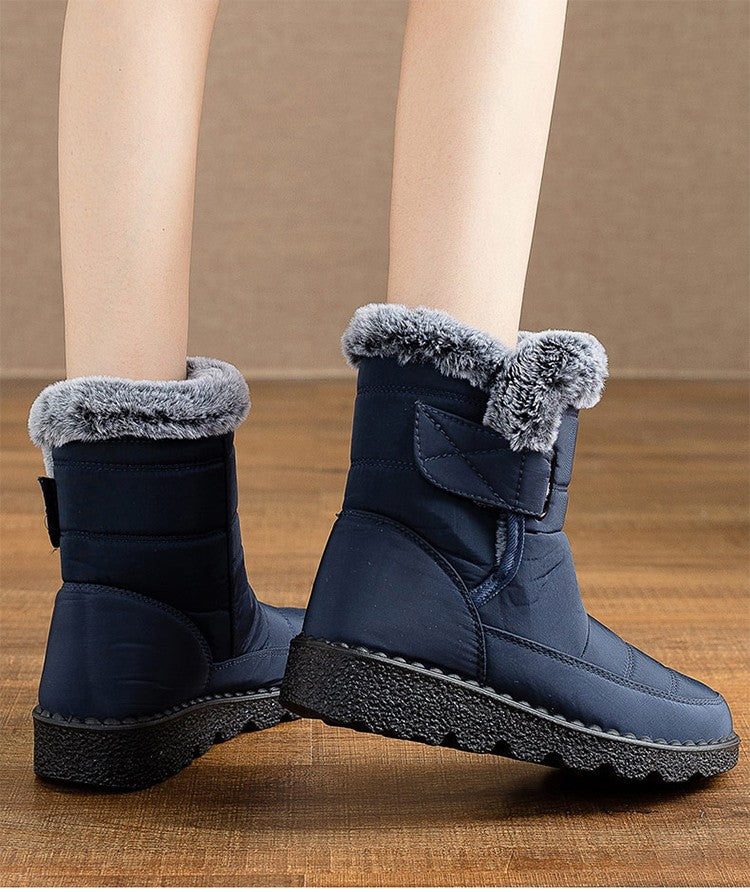 Women's Boots 2025 Trend Snow Boots With Fur Winter Shoes Woman Low Heels Footwear Winter Boots Women Combat Middle Botas Mujer