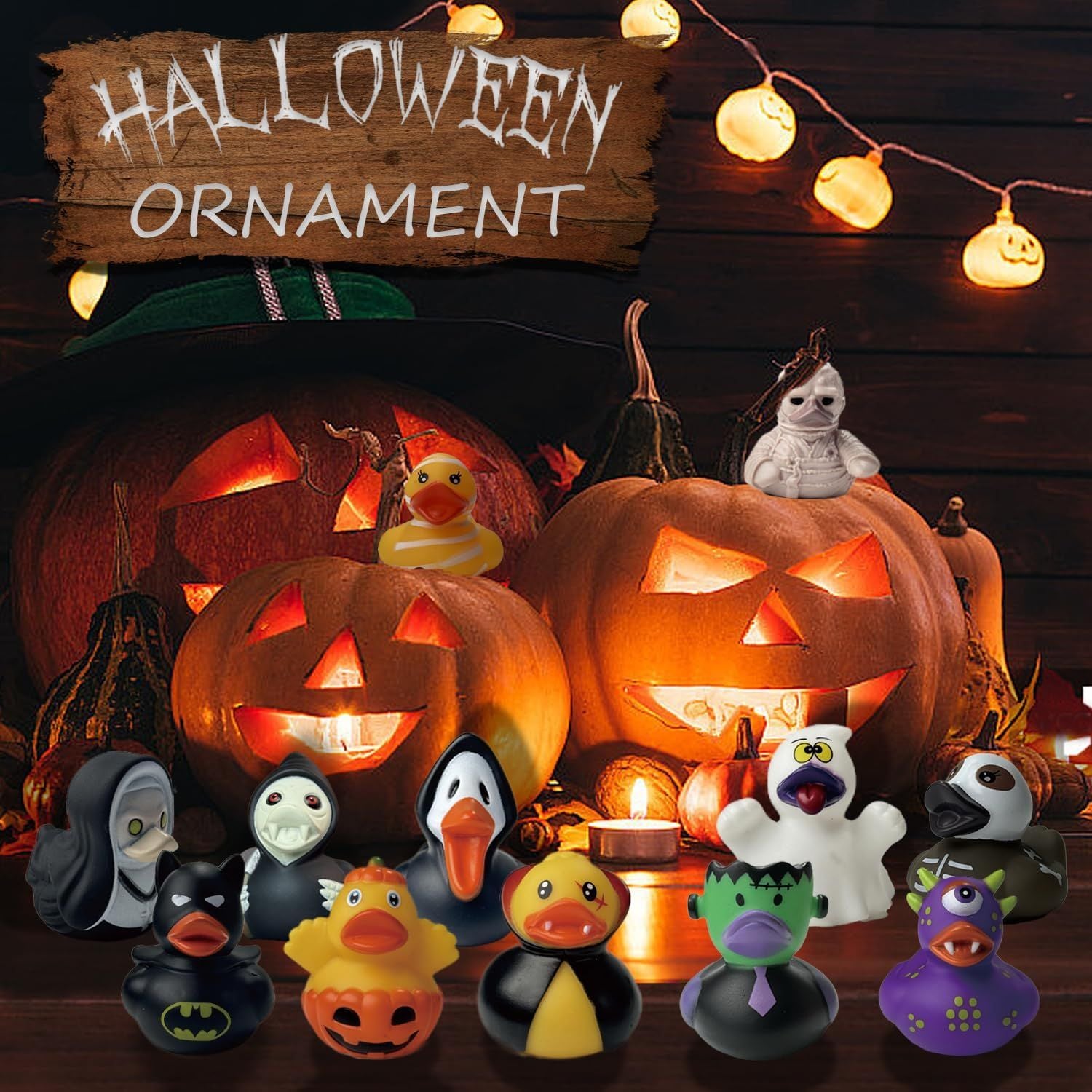 16-320pcs Halloween Rubber Ducks Halloween Style Ducks for Jeeps Ducking Trick or Treat Supplies Funny Rubber Toys For Kids