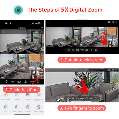 8MP 4K Wifi PTZ Camera Dual Lens Dual Screens Surveillance Camera Outdoor 2MP 4MP HD Night Vision Home Security Camera ICSEE APP