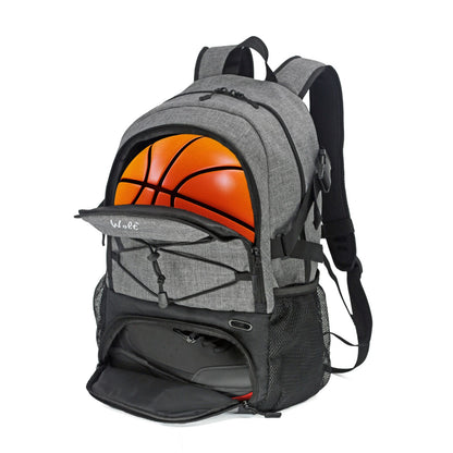 Wolt | Basketball Backpack Large Sports Bag with Separate Ball holder & Shoes compartment, Best for Basketball, Soccer, Voll