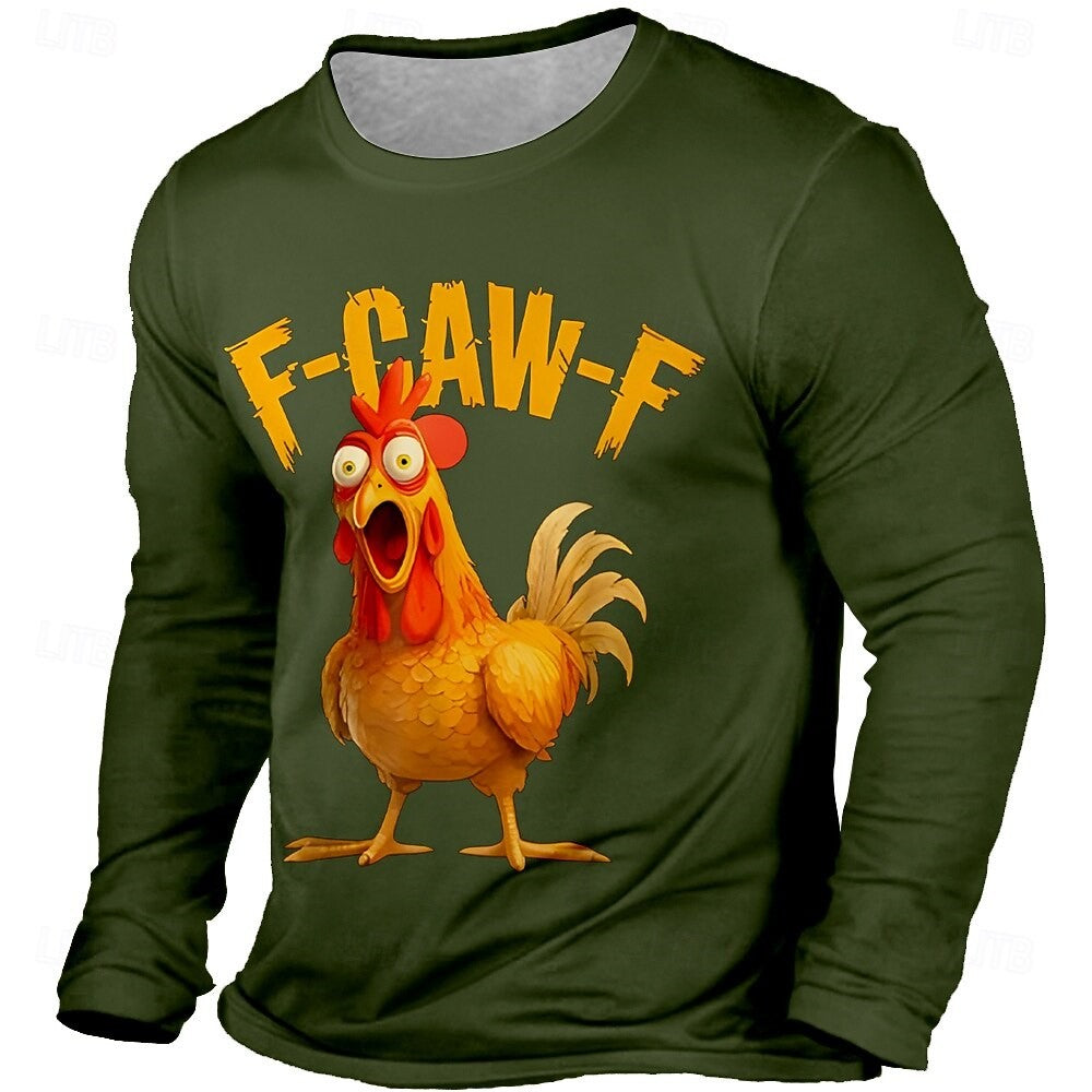 Men's Funny Slang T-shirt Long Sleeve T Shirt 3D Print Crew Neck Shirt Fashion Daily Basic Street Apparel Casual Daily Clothing