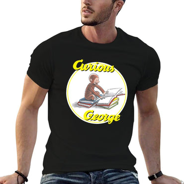 Curious George Reading Poster. T-Shirt t shirt man casual g man t shirts for men t shirt man plain T-Shirt