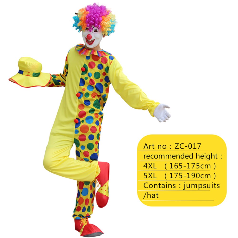 Adults Funny Clown  Costumes ,Joker Cosplay Suits for Men,Magician Performance Fancy Outfits?just Clothes,no Prop Wig/Mask/Shoes