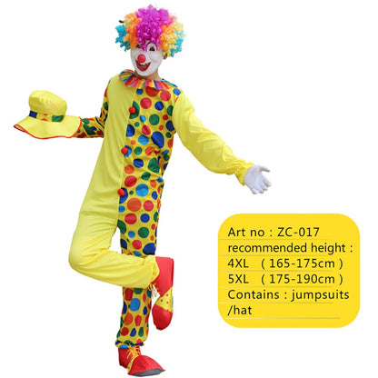 Adults Funny Clown  Costumes ,Joker Cosplay Suits for Men,Magician Performance Fancy Outfits?just Clothes,no Prop Wig/Mask/Shoes