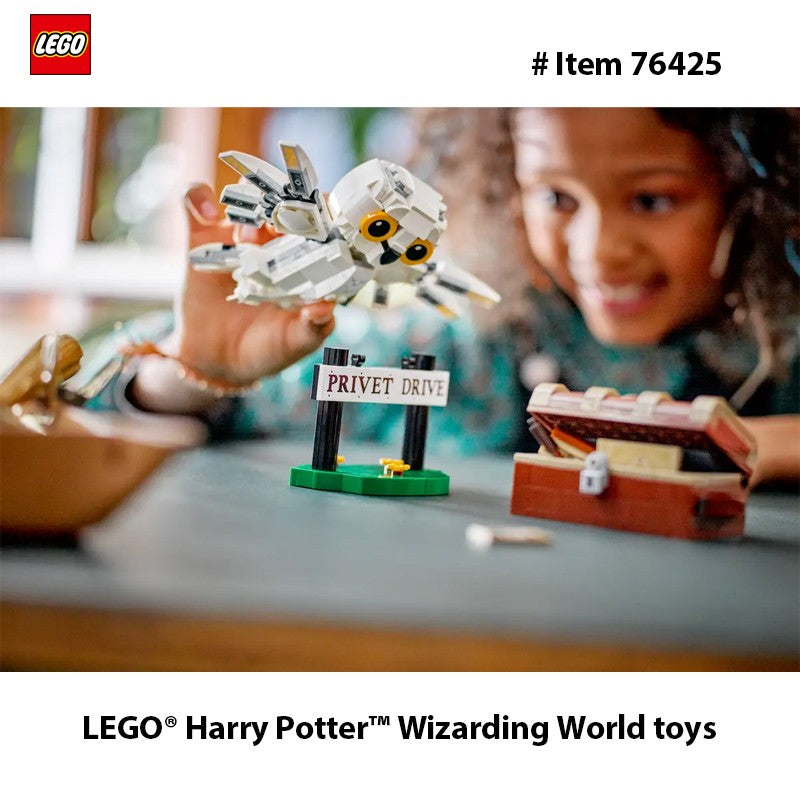 LEGO 76425 Harry Potter Edwiges na Rua dos Alfeneiros 4, Brinquedo Fantasia Montável com Figura de Coruja de Harry Potter, Ideia de Presente e Crianças