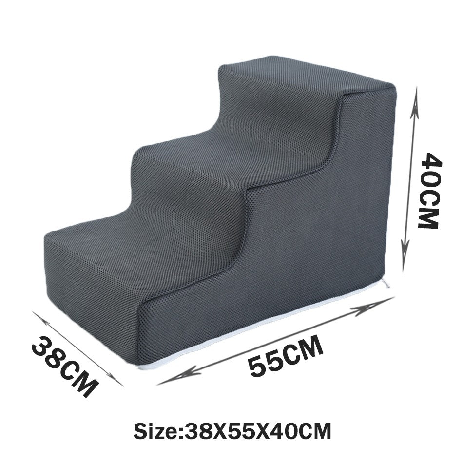 Escada para Cães 3 Degraus, Escada para Cachorro Pequeno, Gato, Filhote, Ramap para Cães, Antiderrapante, Removível