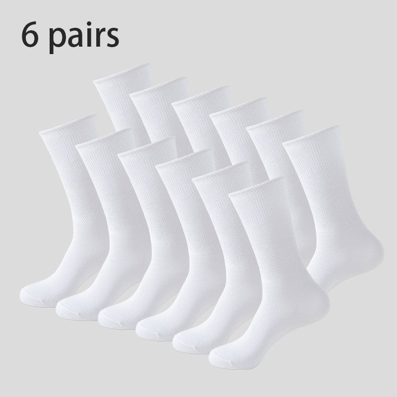 6Pairs Comfortable and Supportive Diabetic Socks for Men Moisture wicking Fabric Non-binding Top business socks