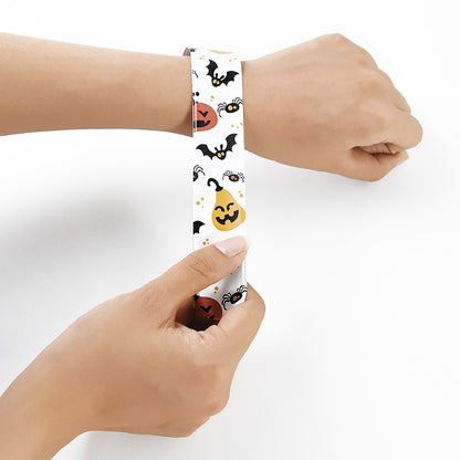 10/20pcs Pumpkin Ghost Pattern Papa Circle Halloween Decoration Bracelet Kids Toy Slap Band Party Decoration Suppliy Prize Gift