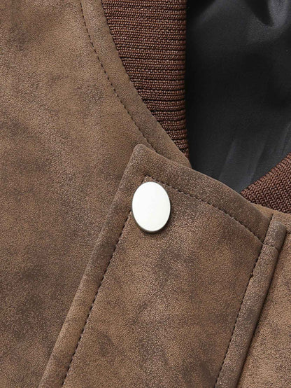 Men'S Motorcycle Jacket - Windproof Thermal Zip-Up Biker Coat with Stand Collar, Full-Zip Closure, Front Pockets - Lightweight N