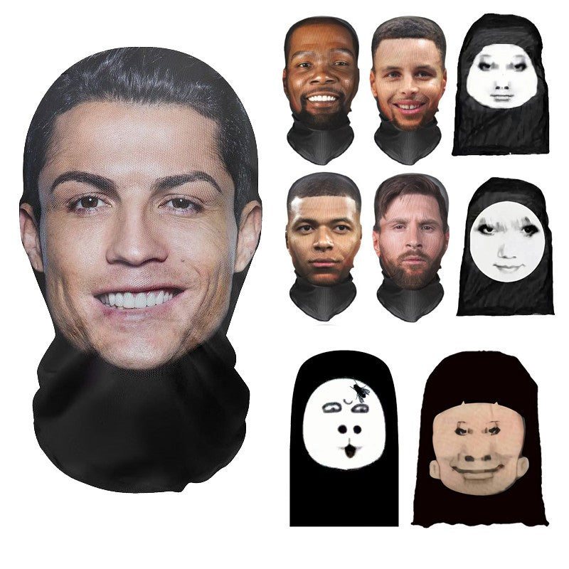 Ronaldo Messi Pattern Funny Facial Expression Mask Party Cosplay Props Comfortable Mesh