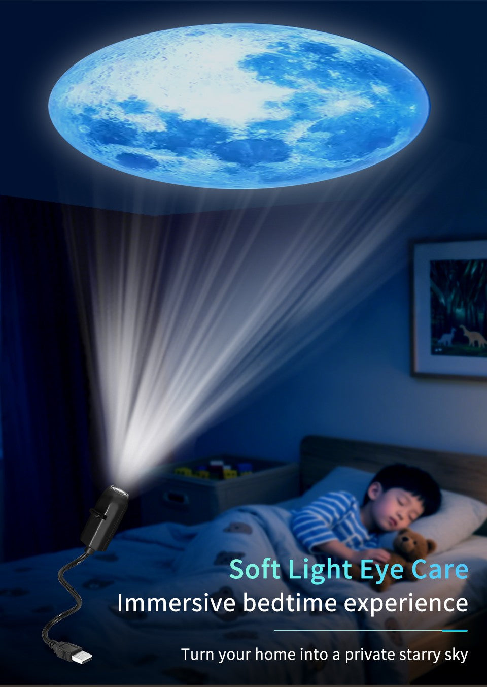 Projection Light 5V USB Direct Insertion Planet Christmas/Halloween Theme Replacement Light Ceiling Projection Light For bedroom