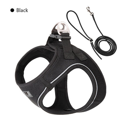 Dog Harness Leash Set for Small Medium Dog Adjustable Reflective Puppy Cat Harness pet Vest Chihuahua Dachshund Outdoor Walking