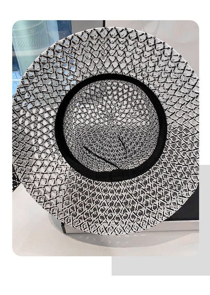 Chapéu de Pescador Vazado Respirável Coreano, Chapéu Tipo Bacia Personalizado, Chapéu Bucket Diamantado da Moda para Passeios de Verão Femininos