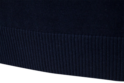 AIOPESON Men's Cotton Mock Neck Stand Collar Sweaters Quarter Zipper Pullover Autumn Winter Warm Social Casual Sweater for Men