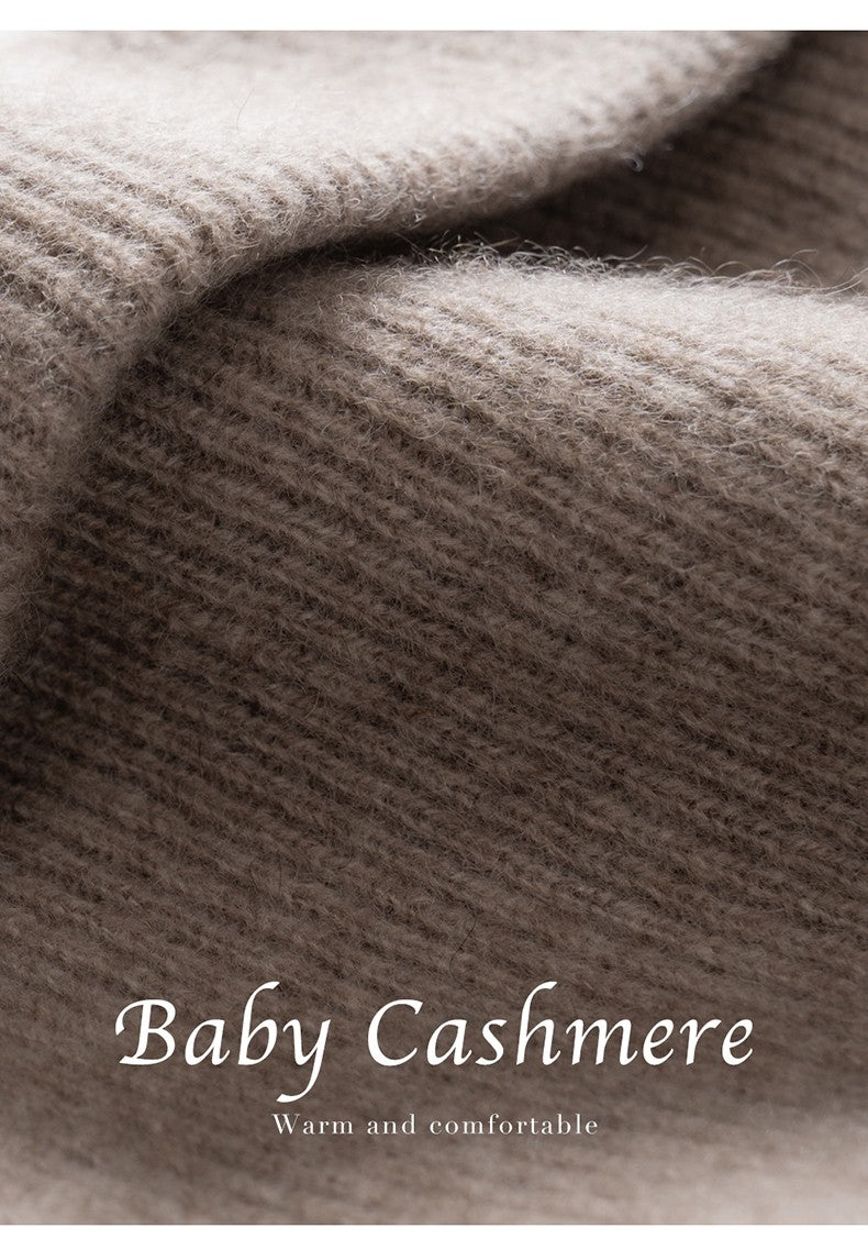 New Autumn Winter 100% Cashmere Hat Knitted Mountaineering Wool Hat Outdoor Skiing Double Layer Men and Women Thickened Warm