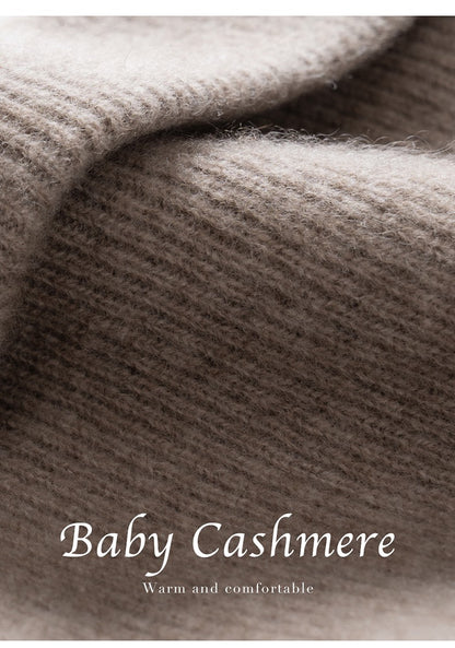 New Autumn Winter 100% Cashmere Hat Knitted Mountaineering Wool Hat Outdoor Skiing Double Layer Men and Women Thickened Warm