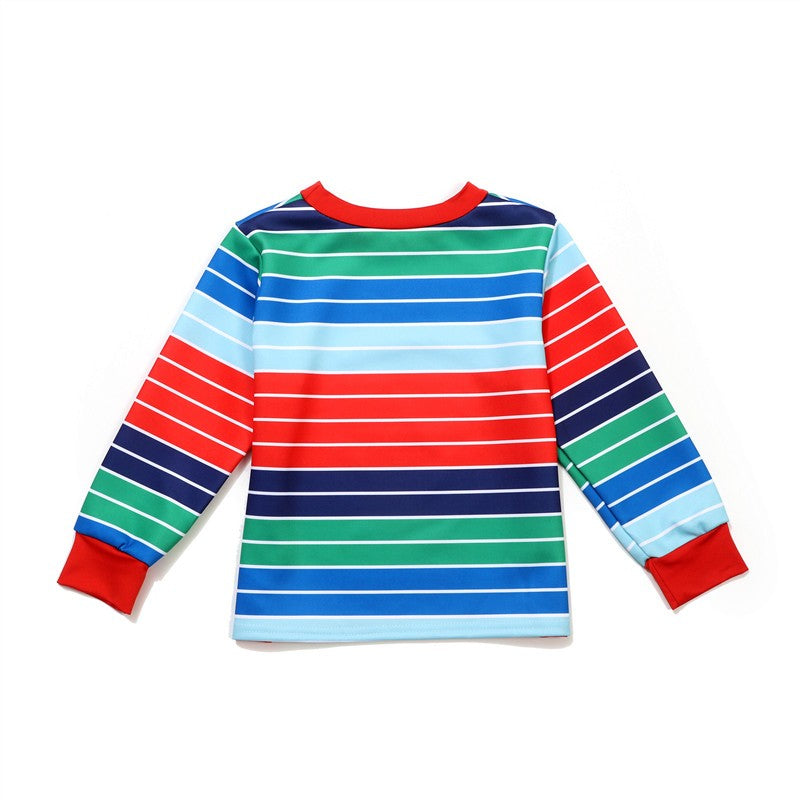 Unisex Chucky Scary Halloween Role Play Costume with Printed Alphabet Bib Pants Gift Scar Sticker Gift Holiday Party Dress Up