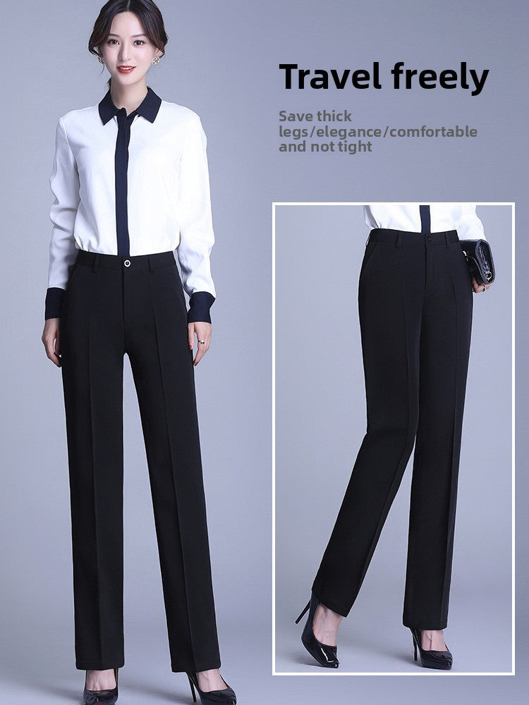 Bla Straight Leg Work Pants Women's Autumn Winter Spring Profional Suit Pants Slimming Formal Long Trousers for Office