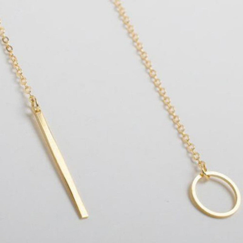 2025 Novo Colar de Moda Design Feminino Simples Simples de Metal Redondo Colar Vendas por Atacado