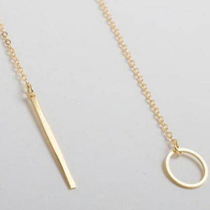 2025 Novo Colar de Moda Design Feminino Simples Simples de Metal Redondo Colar Vendas por Atacado