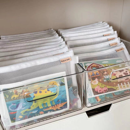 Toy storage bag Children's building blocks small toys special sorting bag bag transparent mesh gauze zipper mesh bag
