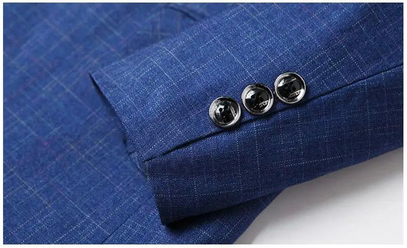 Men Plaid Blazers Jackets Formal Wear Suits Coats New Spring Autumn Male Business Casual Slim Fit Blazers Coats Men's Clothing 4