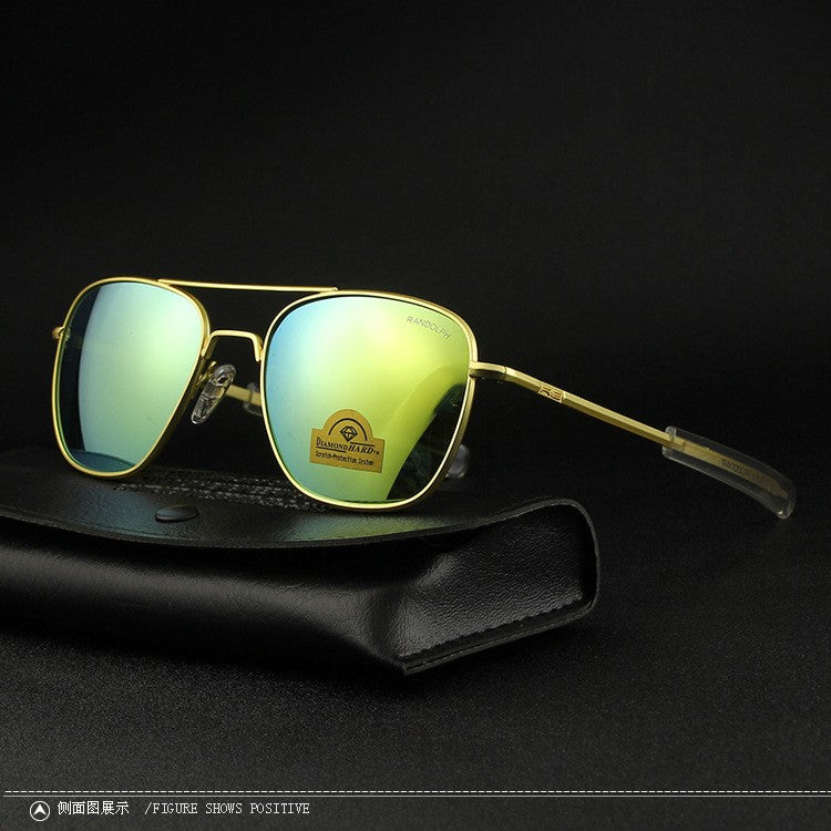 RE Sunglasses Man USA Army Military Aviation Pilot Sunglasses Woman Glass Lens Luxury Brand Retro Titanium Frame High Quality