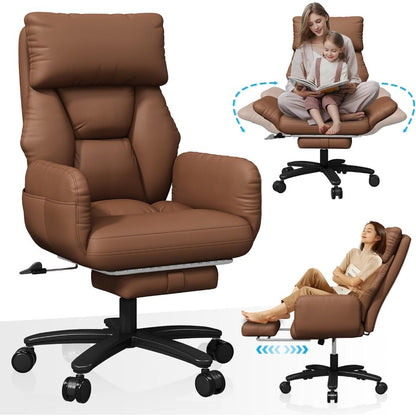Cross Legged Office Chair with Arms,Criss Desk Chair,High Bcak Big and Tall Office Chair with Foot Rest,Reversible Armrests