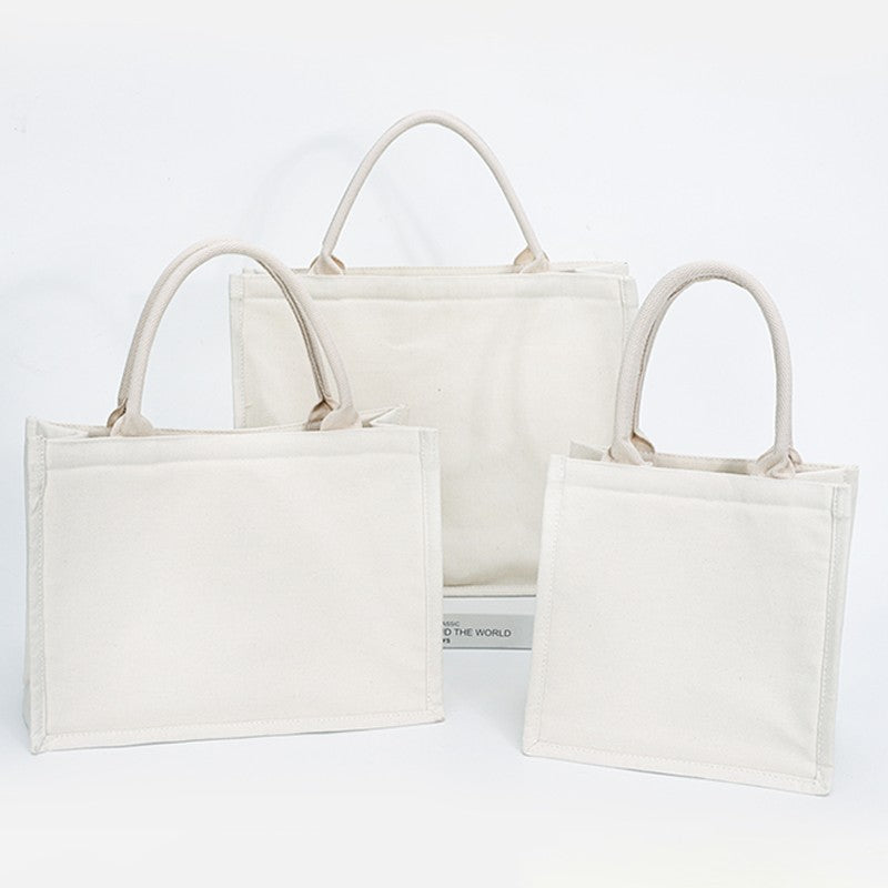 10pcs White Canvas Bags Custom Wedding Party Gift Tote Bags DIY Shopping Bags Large Capacity Tote Bags Custom Printed Logo