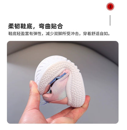 Disney Children Led Shoes Kids Girls Sneakers Frozen Elsa Princess Lighting Shoes Pink Purple Casual Sports Shoes Size 21-31