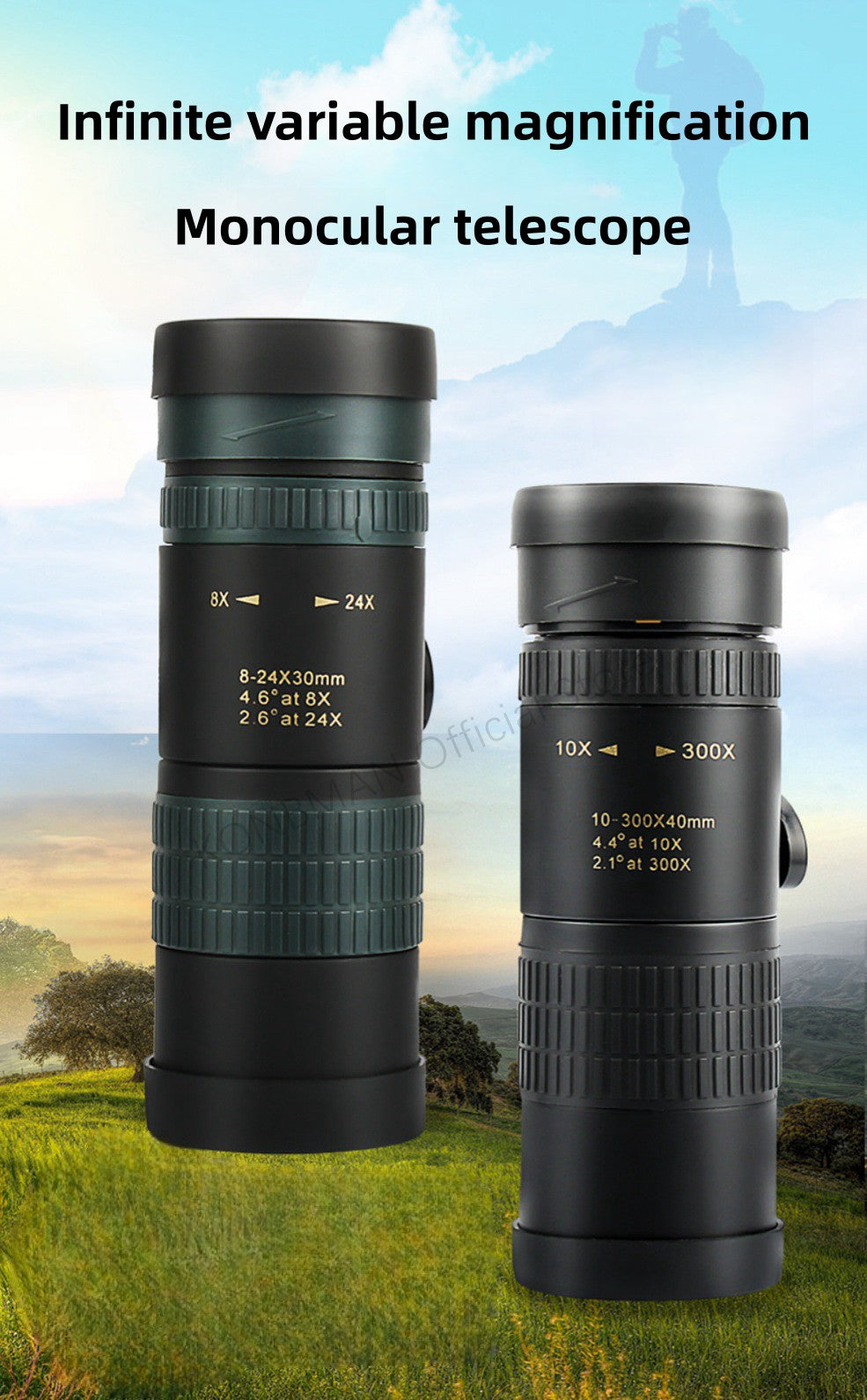 10-300X Zoom Alta Definição Potente Binóculo Telescópio Remoto Portátil Alta Qualidade Profissional Caça Monocular Telescópio