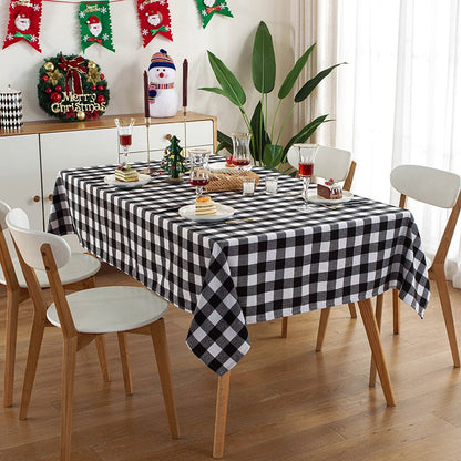 Christmas Checkered Square Tablecloth Kitchen, Wedding Party, Holiday Dining Table Decoration Tablecloth