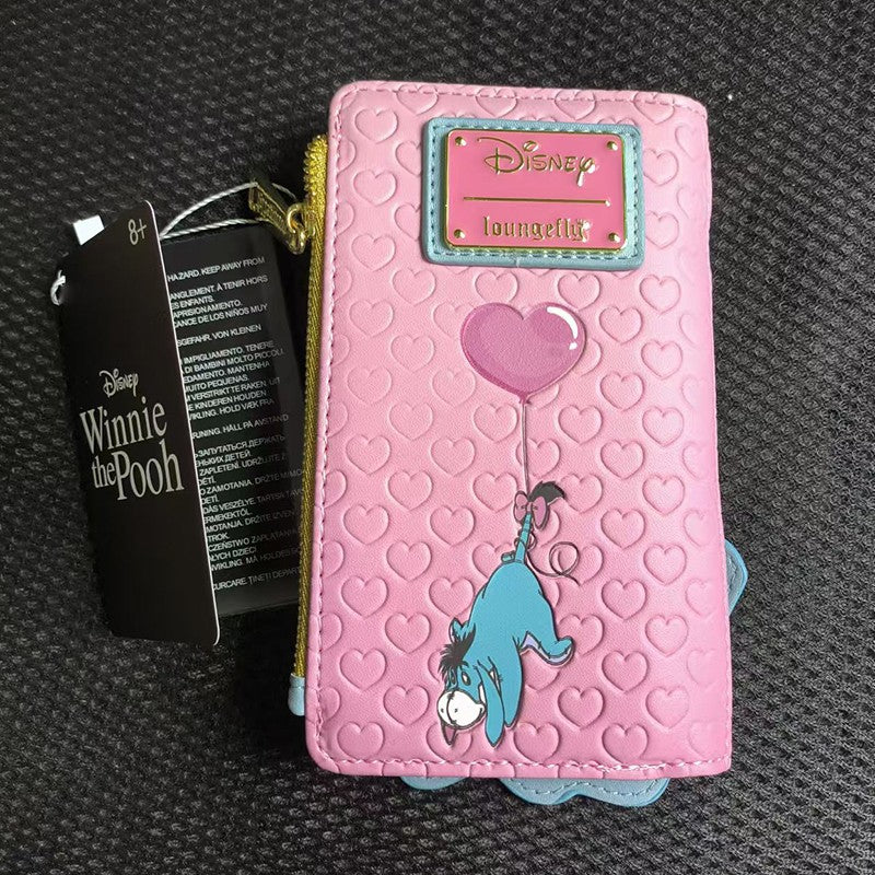 New Disney Loungefly Cute Love Donkey Wallet Cartoon Pink Card Bag Zero Wallet Girl Birthday Gift Casual Wallet