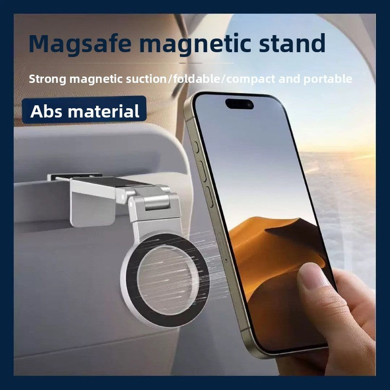 Universal Magnetic Phone Holder Travel Essentials Multi-axis Rotation Hands-Free Airplane Phone Mount Desktop Clip for Phone