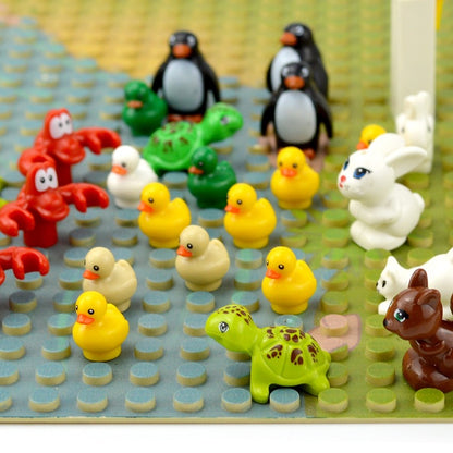 Creative DIY Model cute little Animal MOC Brick Building Blocks Pet Zoo Dog Duck Tortoise Penguin Cat Pig Bird Rabbit Toys