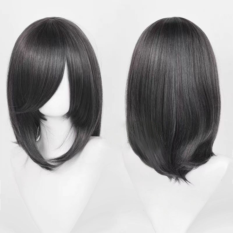 Perucas de Cosplay Multicoloridas 40cm Curtas Retas Masculinas Perucas Sintéticas Resistentes ao Calor para Cosplay de Anime e Festas de Halloween