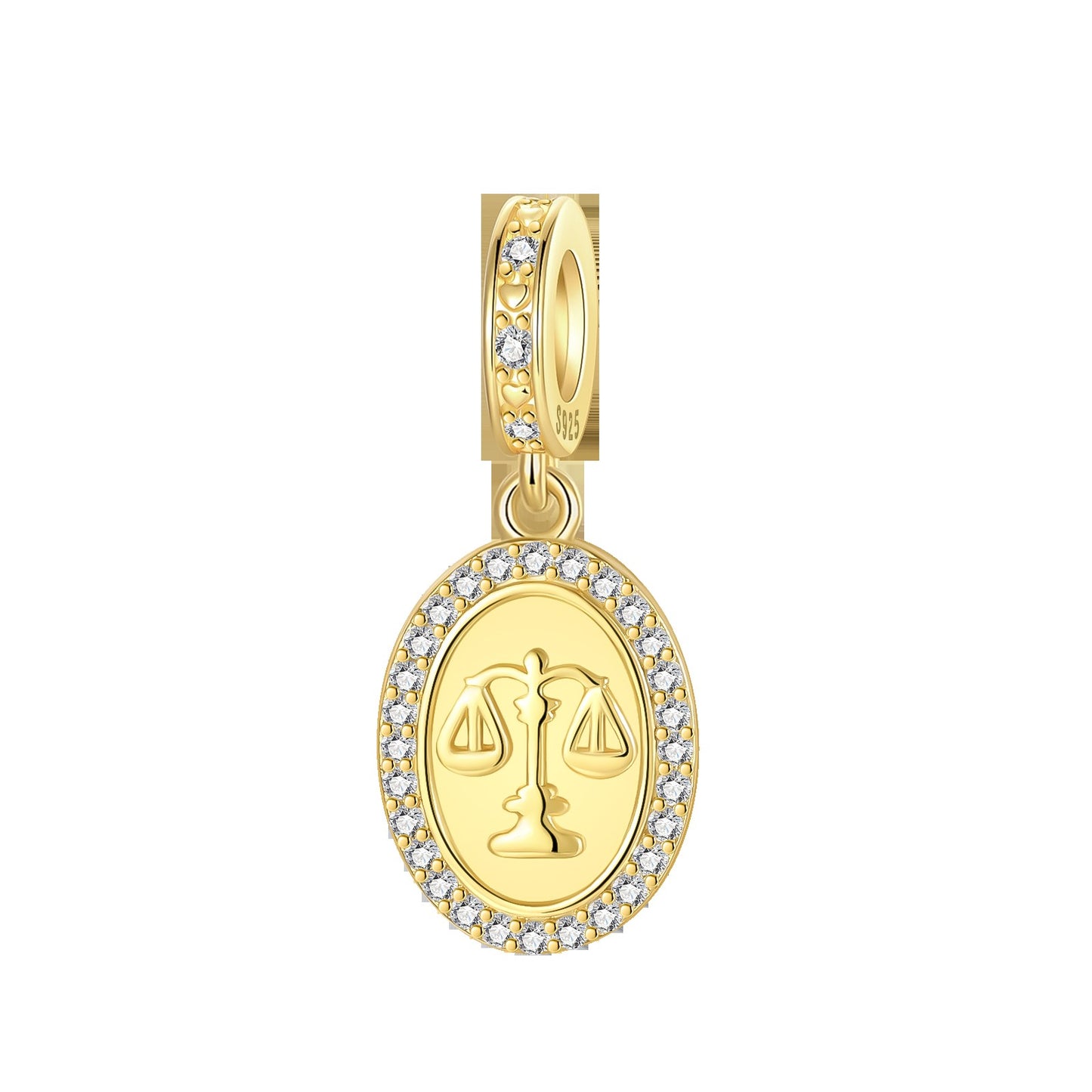 Gold Series 925 Sterling Silver Charms Bead Pendans Hummingbird Scarab Jesus Virgin Mary Charm Fit Bracelet Women's Jewelry Gift