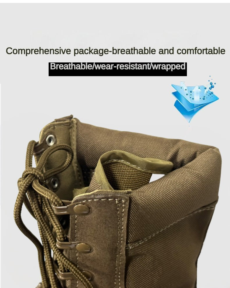 Novas Botas Táticas de Combate Masculinas de Couro para Homens, Botas Masculinas Respiráveis de Cano Curto para Caminhada ao Ar Livre e Deserto