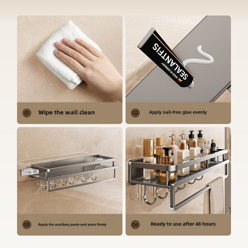 Toilet storage rack, non perforated washbasin, light luxury bathroom, wall mounted toilet, toilet wall storage rack