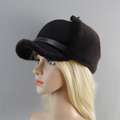 Chapéu Unissex De Lã E Pele Genuína, Novo, Inverno, Quente, Aviador, Russo Ushanka Com Abas Para As Orelhas, Couro Bovino Grosso, Quebra-Neve, Boné De Beisebol