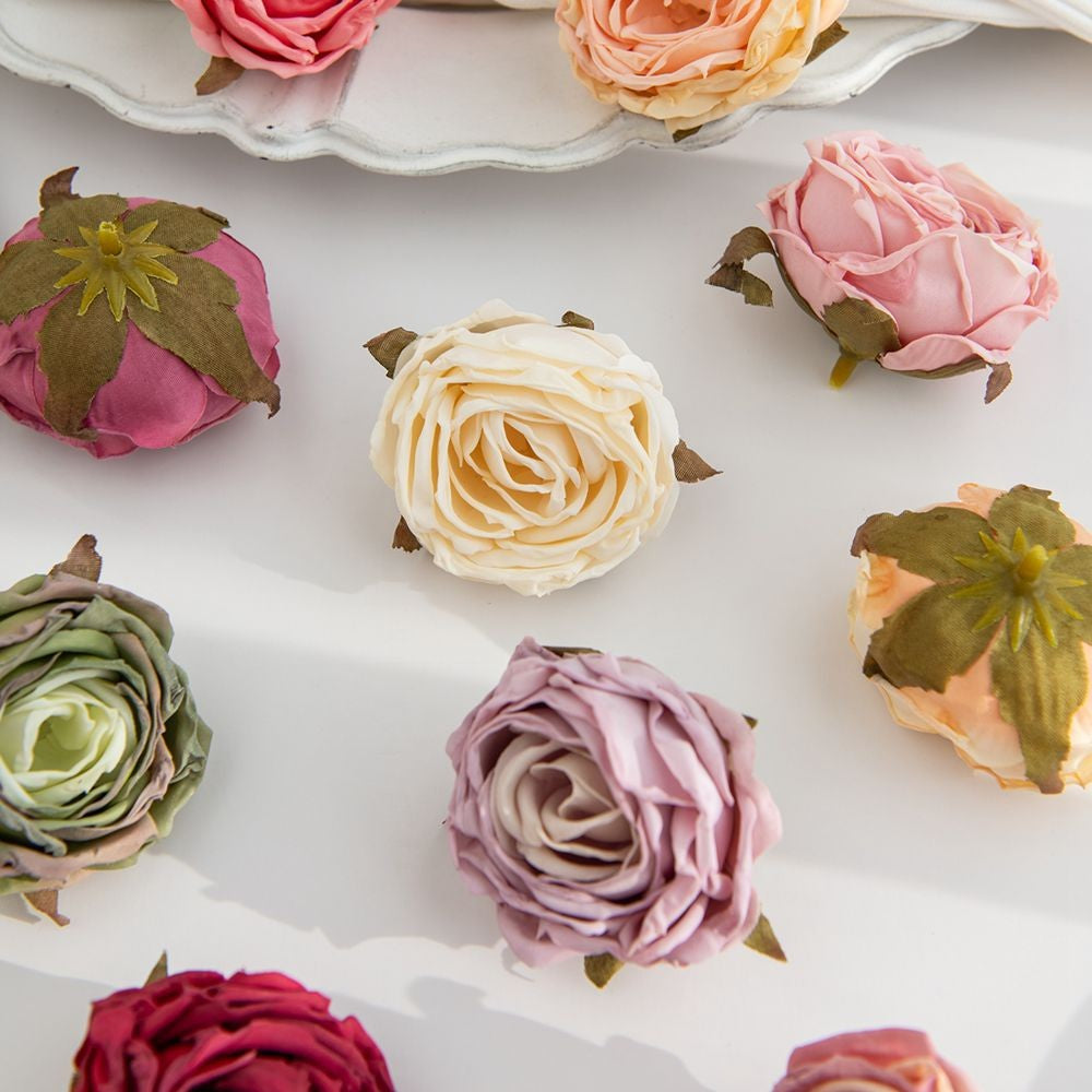 Artificial Flower Burned Edge Rose Wedding Bridal Bouquet Decor Home Outdoor Garden Festival Party Wreath Diy Ins Gift Scrapbook