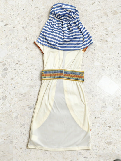Kids Ancient Egyptian Pharaoh Costume with Headwrap, Boys Fancy Outfit for Halloween Theme Party