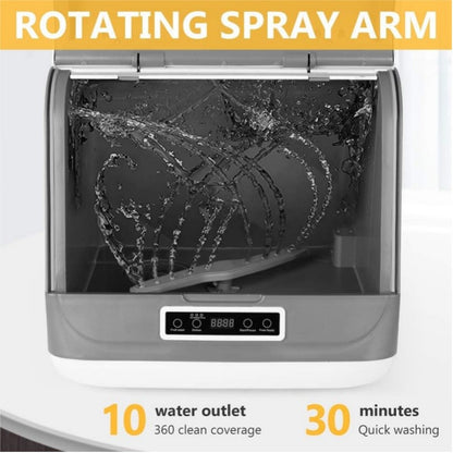 8L Portable Countertop Mini Dishwasher ,4 Washing Programs, Air-Dry Function and LED Light for Small Apartments, Dorms and RVs